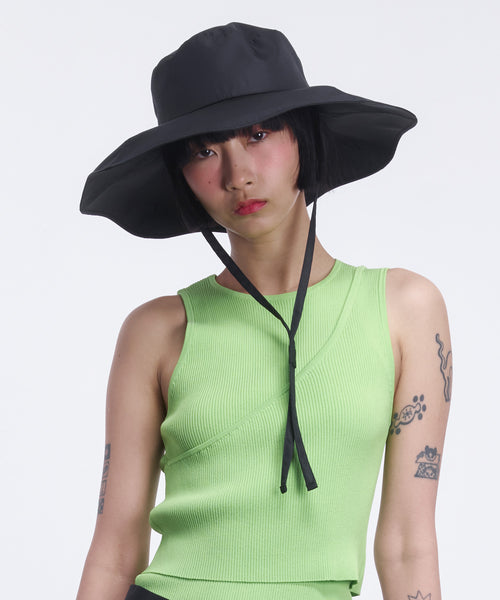 SCALLOPED-EDGE TAFETTA HAT