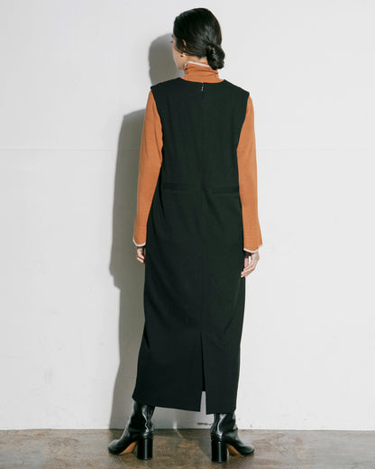 【2023AW】TR微起毛キーネックフロントスリットワンピース | LAEMUSE