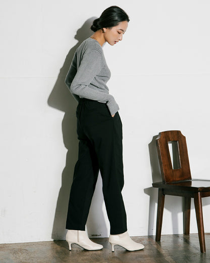 【2023AW】裏起毛 センターピンタック ウォームテーパードパンツ | LAEMUSE